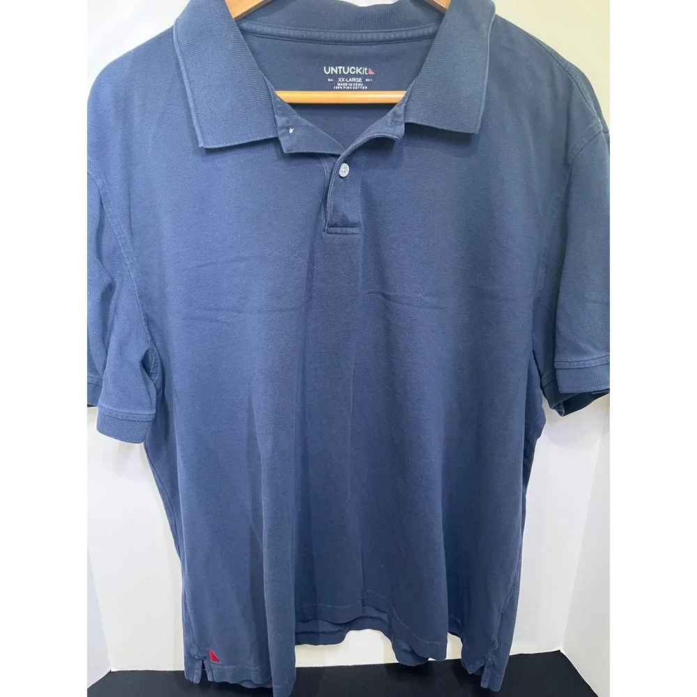 UNTUCKit Gondola Polo Shirt Mens XX-Large Navy Blue Pima Cotton Pique 30167